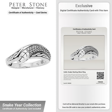 Celtic Snake Sterling Silver Ring TRI559